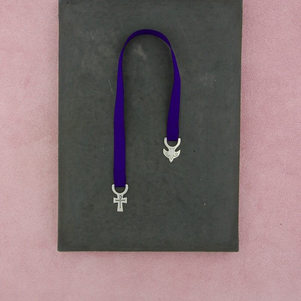 james avery sterling silver purple dove and cross ribbon bookmark